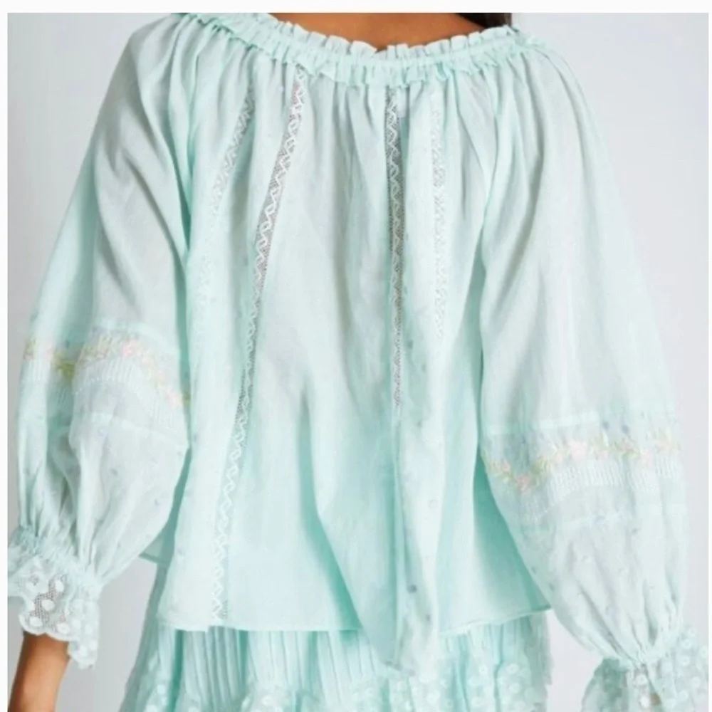 LoveShackFancy Odina top in sea foam - Picture 4 of 9